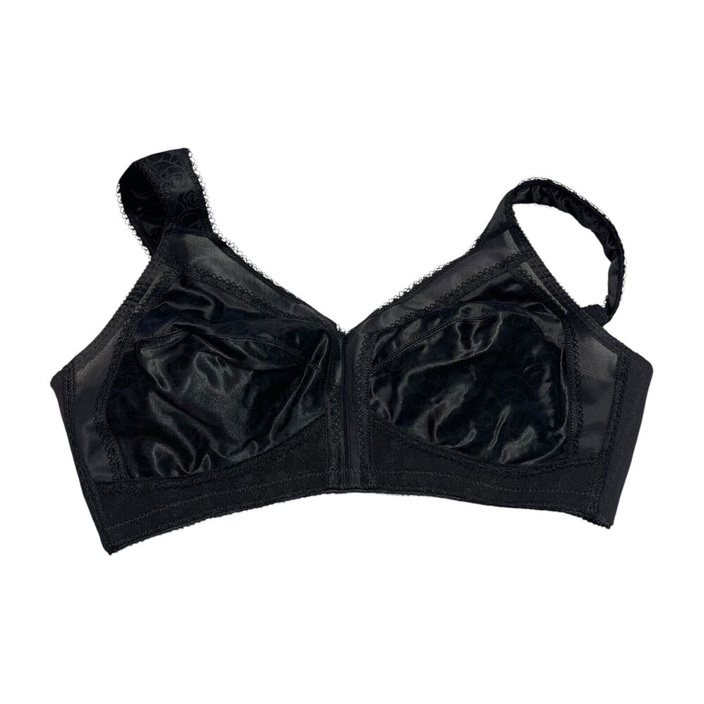 Playtex Secrets Bra Women's 38C Black 100% Polyester Lace Trim Adjustable Strap - Picture 1 of 6